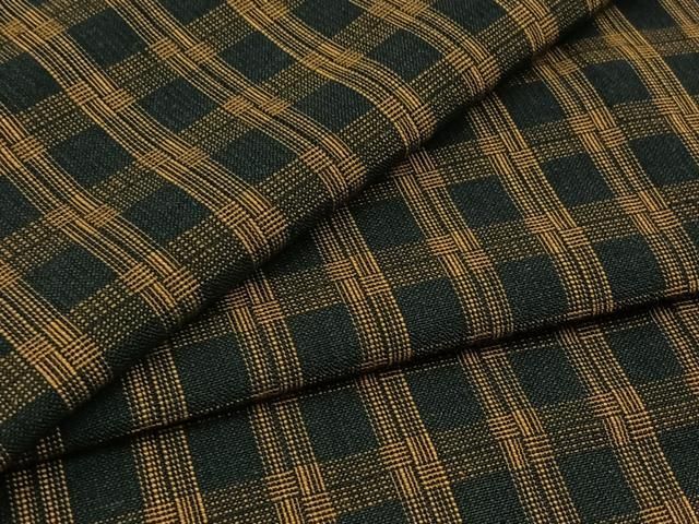 平和屋着物▽上質な紬 単衣 格子 正絹 AABB7722jh