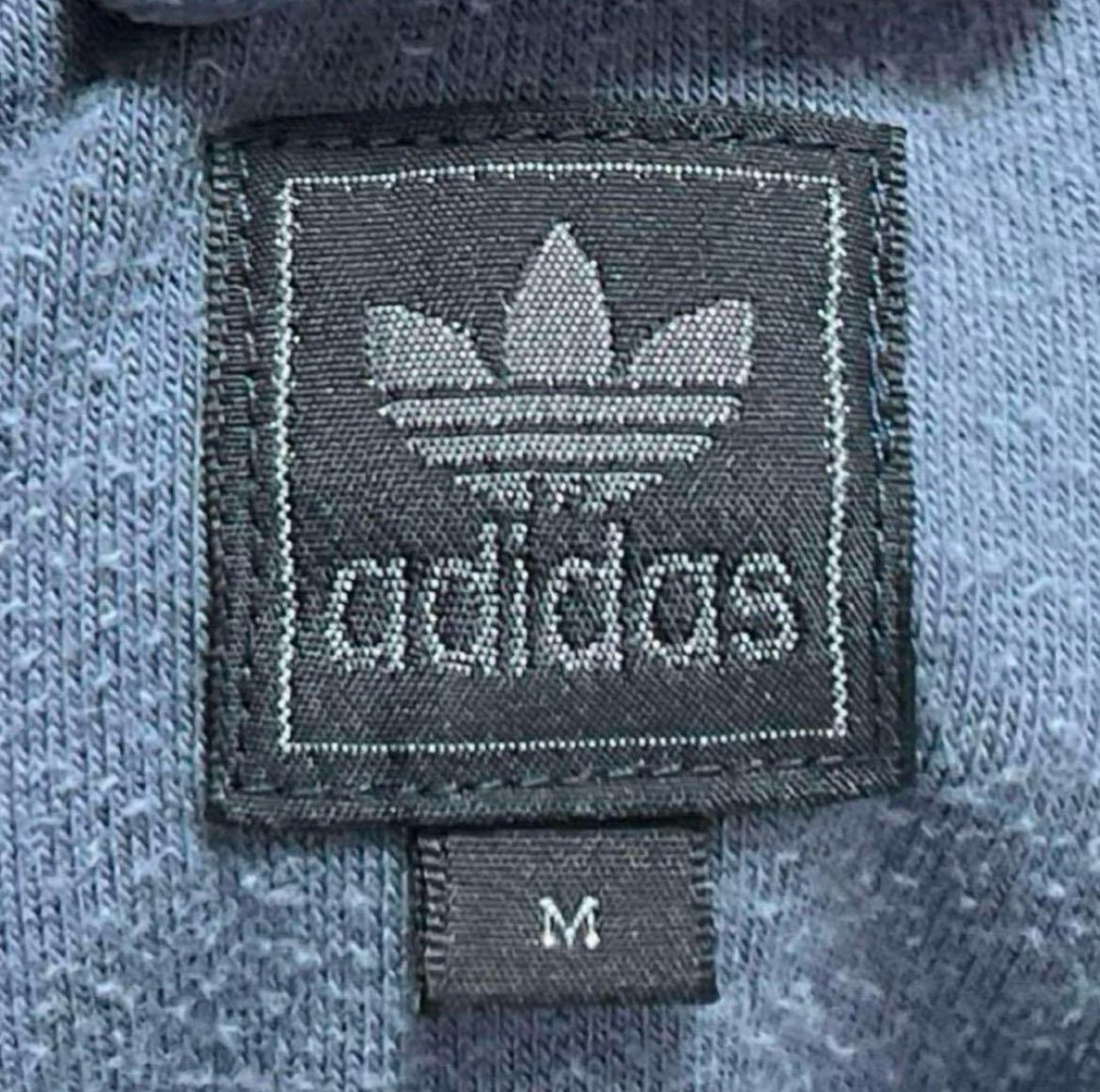 【H57】80s後半adidas刺繍ロゴベロアトラックジャケットくすみブルー