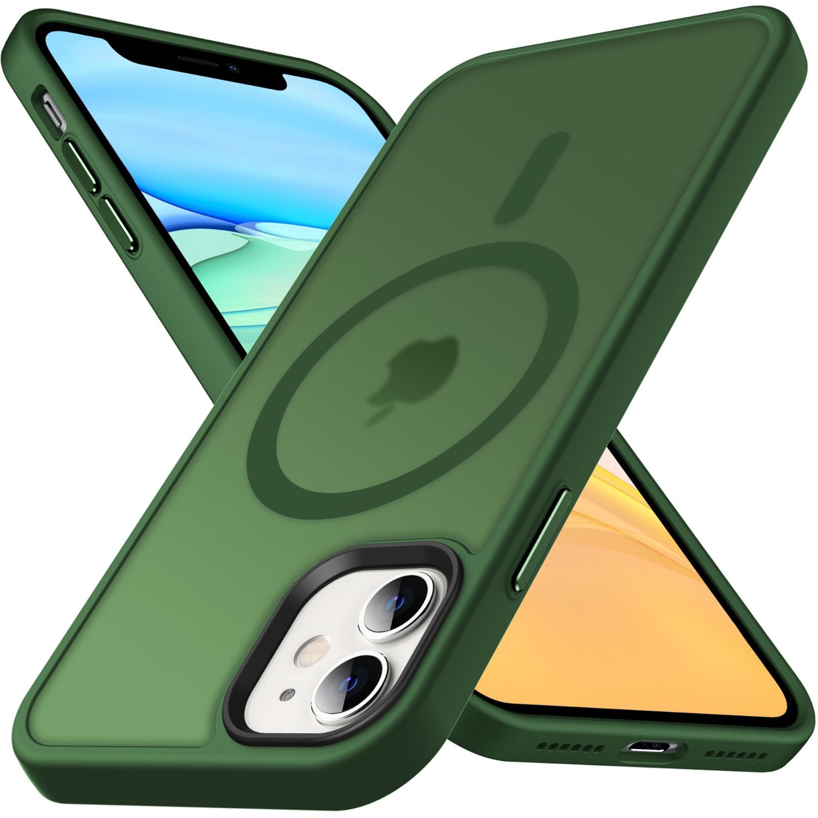 【特価商品】[Magsafe対応] ワイヤレス充電対応 マグネット搭載 半透明 マット感 耐衝撃 ケース 米軍MIL規格 指紋防止 用 ストラップホール付き スマホケース アイフォン iPhone11 11 カバー Anqrp 6.