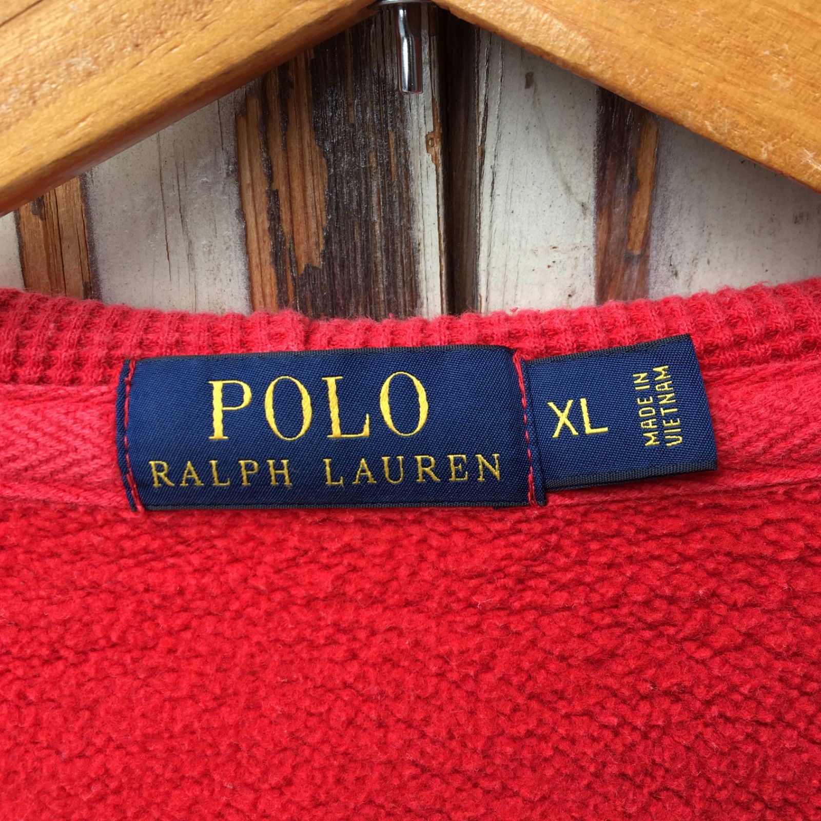【Polo Ralph Lauren】ポロラルフローレン フルジップ スウェット パーカー  赤 無地◆Size:US-XL
