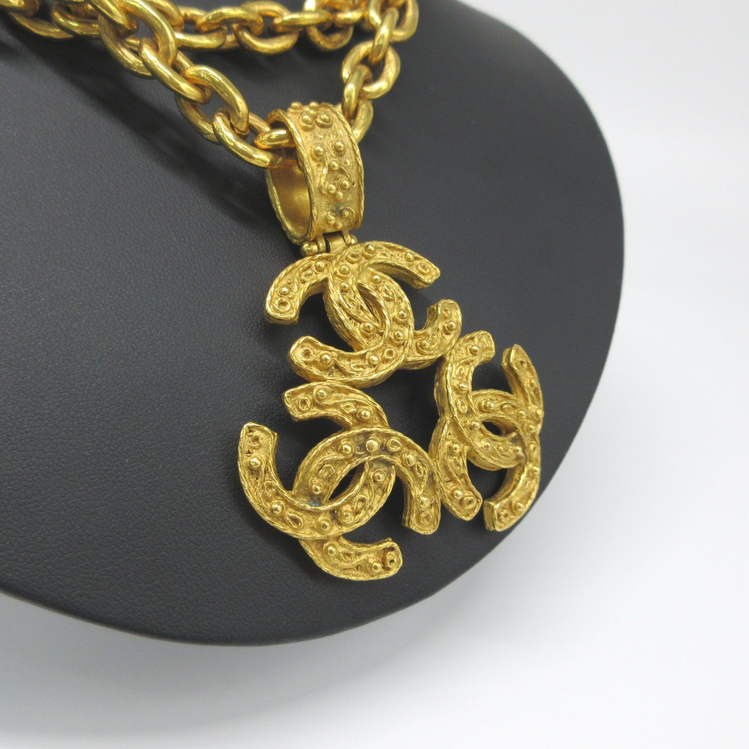 ヴィンテージ CHANEL トリプルココ】ロングネックレス ゴールド