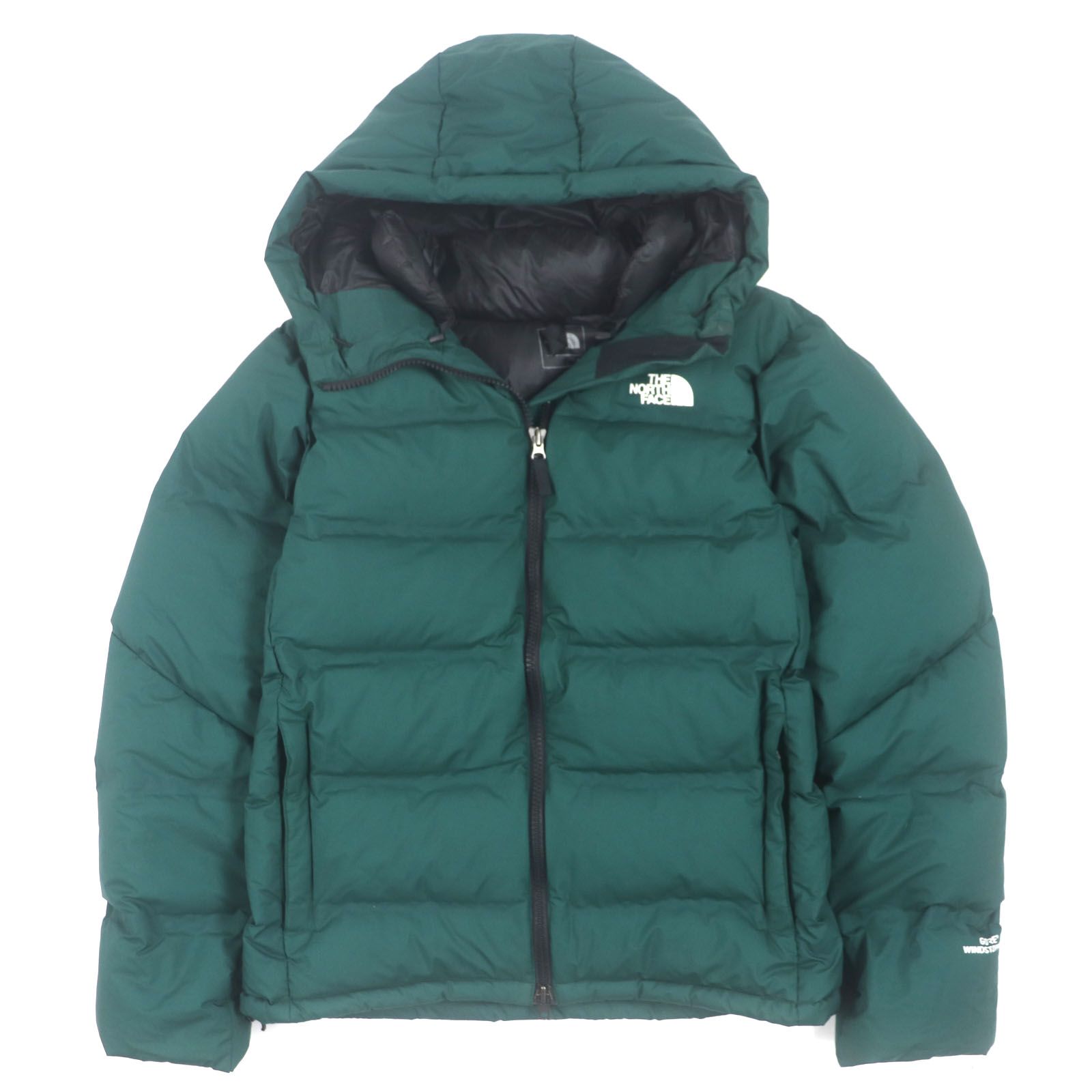 THE NORTH FACE ザ ノースフェイス ND91815 Belayer Parka ビレイヤーパーカ GORE WINDSTOPPER フーデッド ロゴ刺繍 ダブルジップアップ ダウンジャケット グリーン S 正規品 メンズ
