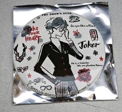 ペルソナ5 サンリオコラボ 雨宮蓮 ジョーカー 缶バッジ 通常ver