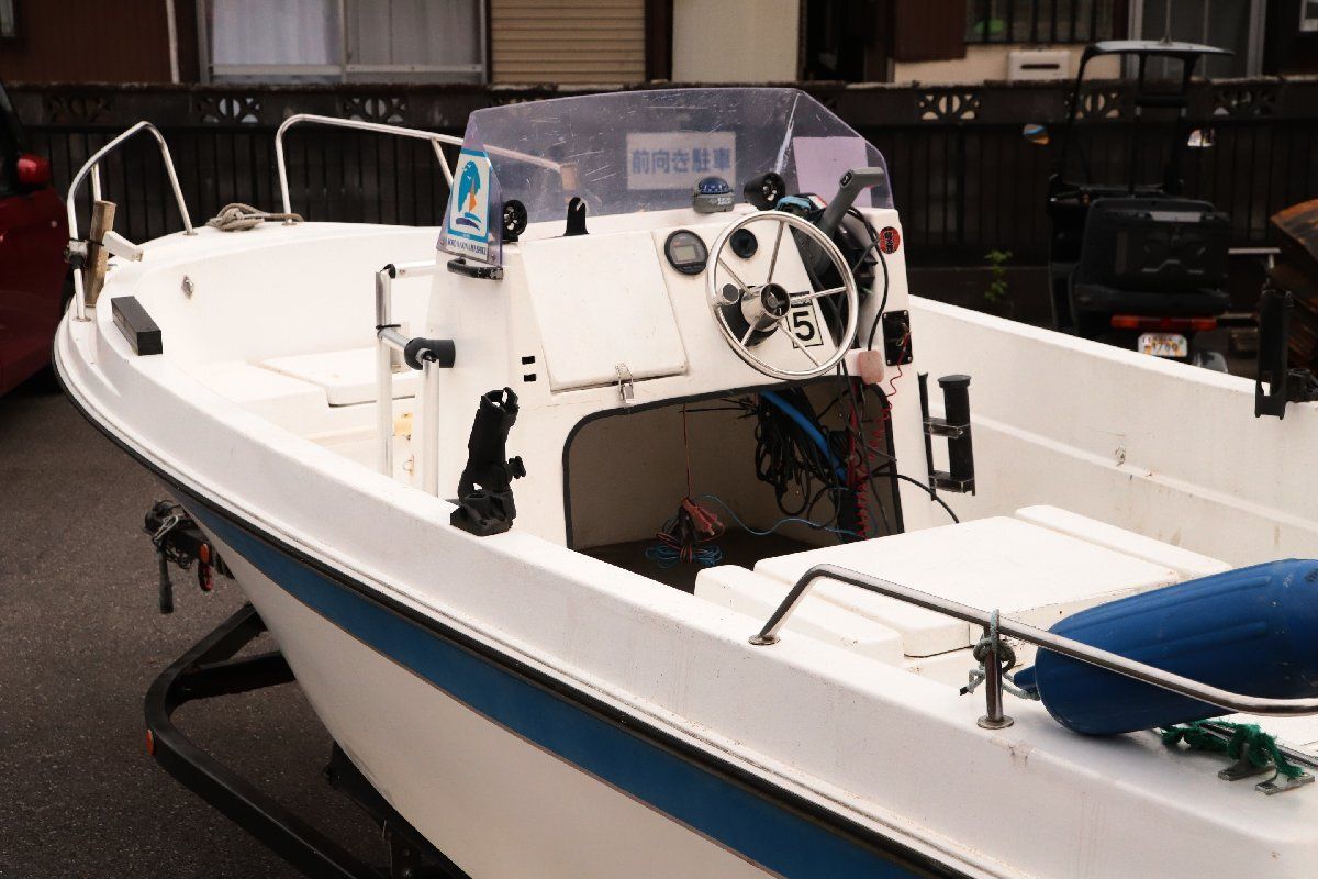 送料無料】実働品 船体 バンビ SB-17M 船外機 ヤマハ 70馬力