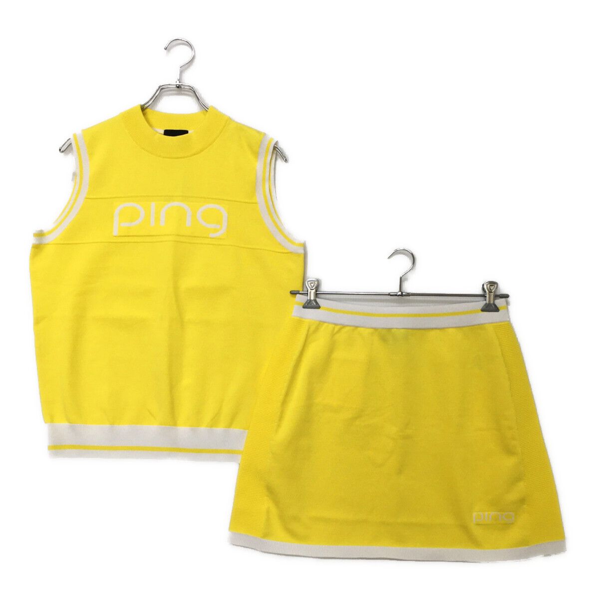 レディース ピン PING セットアップ LL 黄色 イエロー ニット 軽量