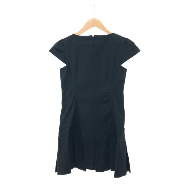 【BURBERRY・美品】バーバリー ミニワンピ 黒 38 M 美品 BURBERRY BLUE LABEL バーバリーブルーレーベル 半袖 ダブル
