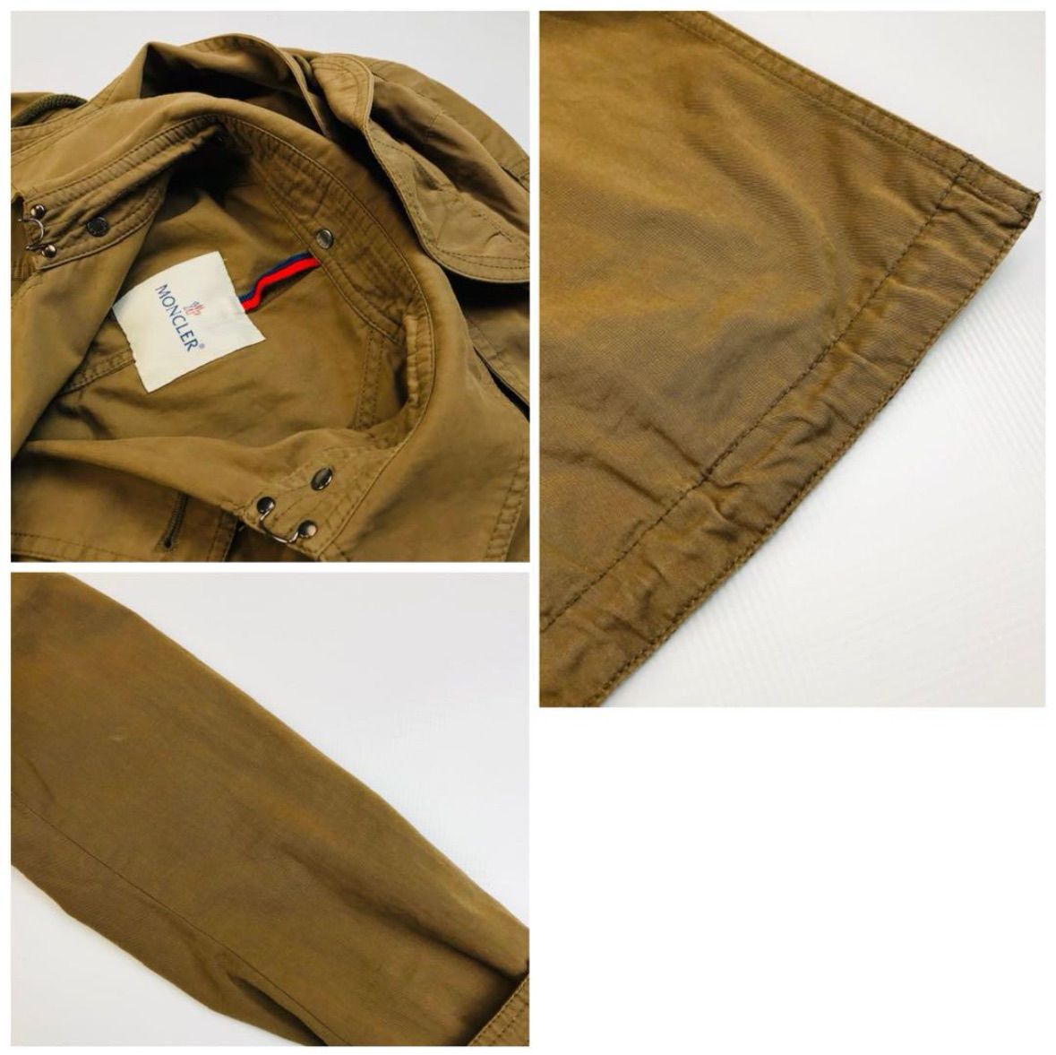 【良品】モンクレール★TARIECスプリングコート　トレンチ　ベージュ　ワッペン 良品☆MONCLER・モンクレール TARIEC レディース フード
