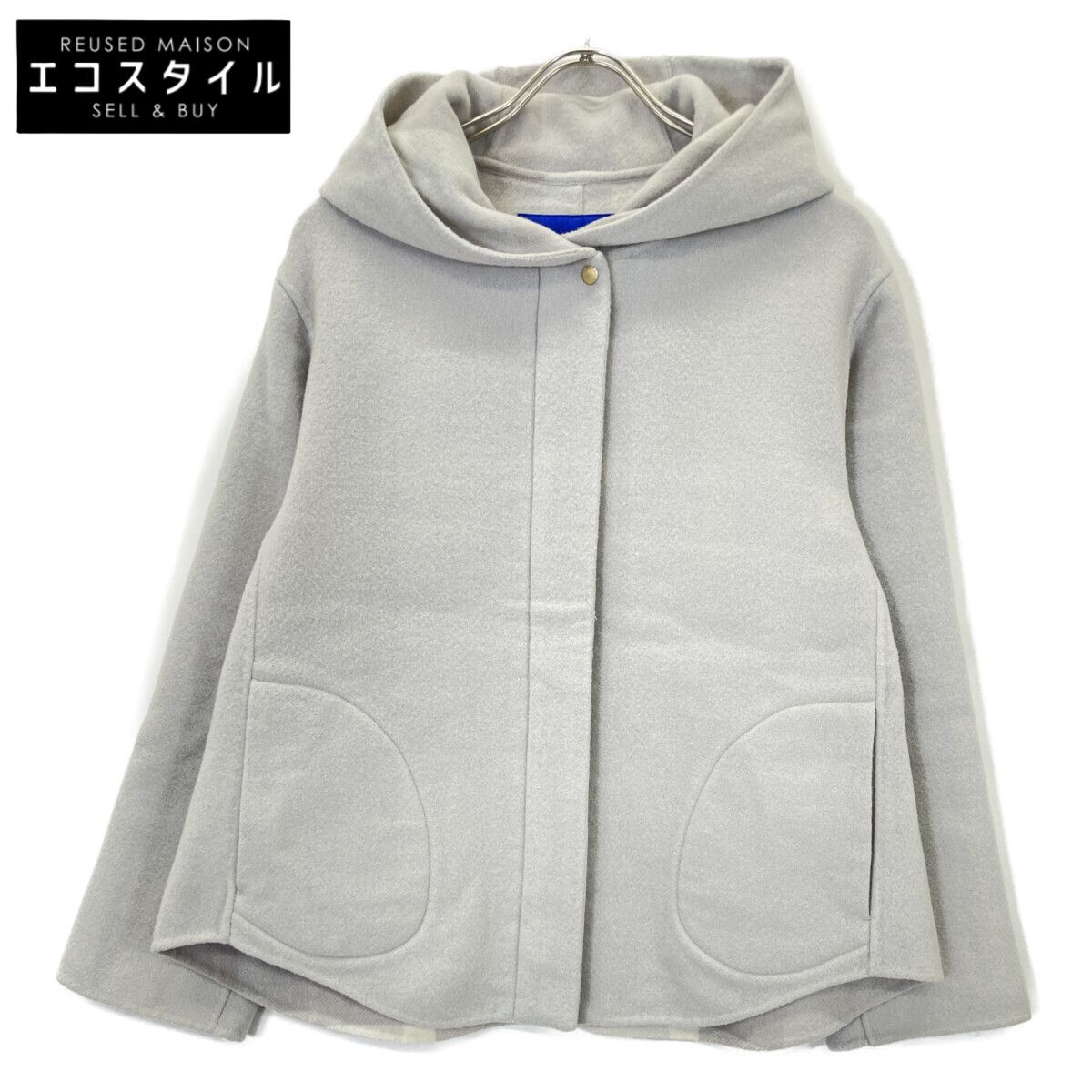 BLUE LABEL CRESTBRIDGE ブルーレーベルクレストブリッジ 24年製 ｸﾞﾚｰ ｸﾚｽﾄﾌﾞﾘｯｼﾞﾁｪｯｸﾄｰﾅﾙ ﾘﾊﾞｰｼﾌﾞﾂﾀﾞﾌﾞﾙﾌｪｲｽｼｮｰﾄｺｰﾄ 36