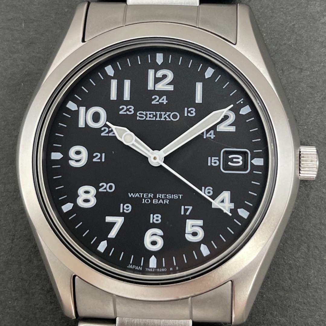 程度良好 SEIKOスピリット 7N42-8260 ミリタリー クオーツ 電池交換済