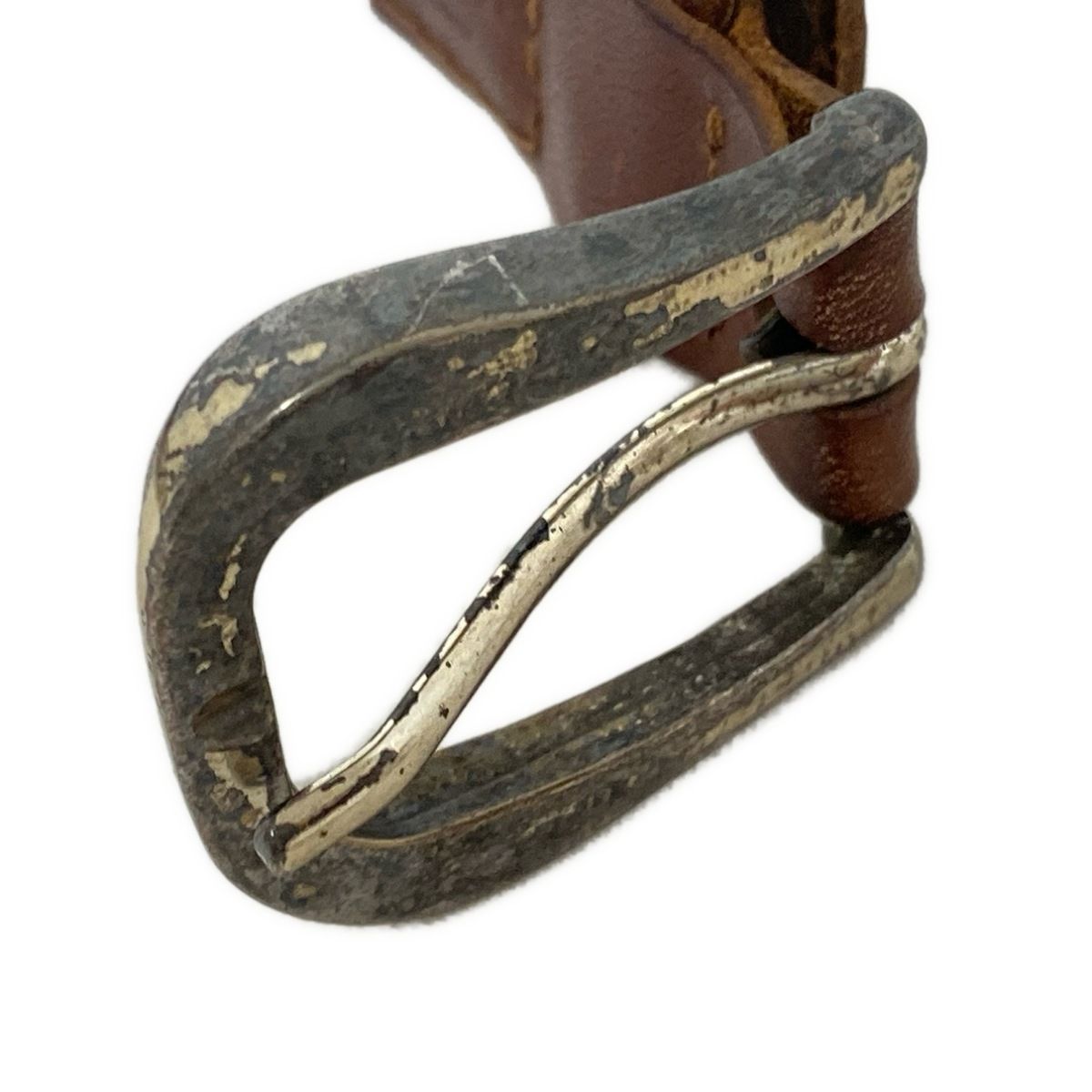 中古】アンボワーズ AMBOISE レザー ナロー ベルト ブラウン