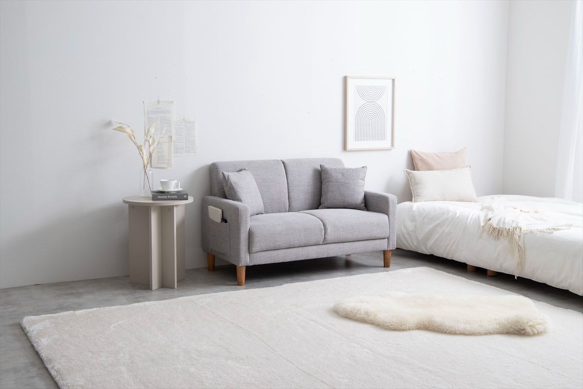 東京23区配送無料✨ニトリ　2人掛けソファ　ベロア素材　ピンク系　美品 2人掛けコンパクトソファ！ 東京23区配送無料✨ニトリ 2人掛けソファ