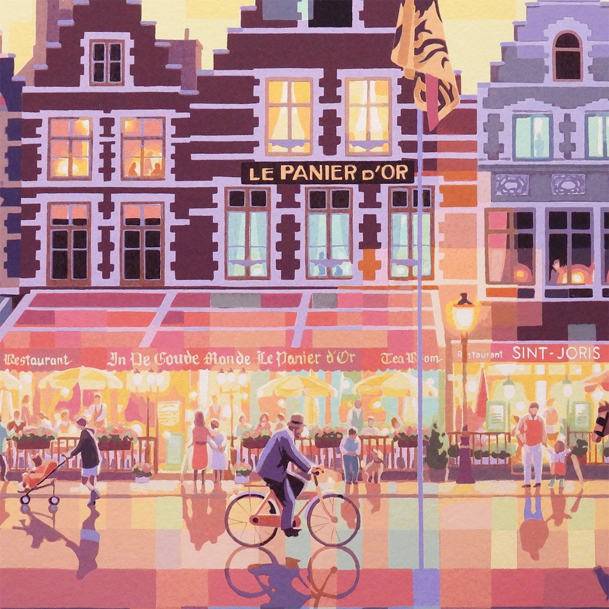 笹倉鉄平 ステップト・ゲイブルズ 風景画 作家直筆サイン 版画 絵画 真作保証 笹倉鉄平 ステップト・ゲイブルズ 風景画 作家直筆サイン 版画 絵画 真