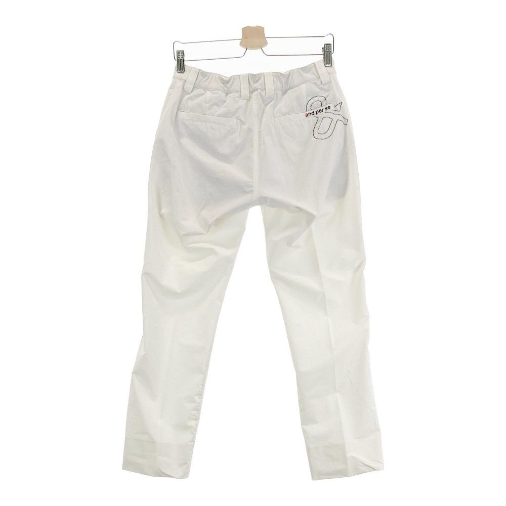 サイズ：M AND PER SE アンパスィ ストレッチパンツ ホワイト系  