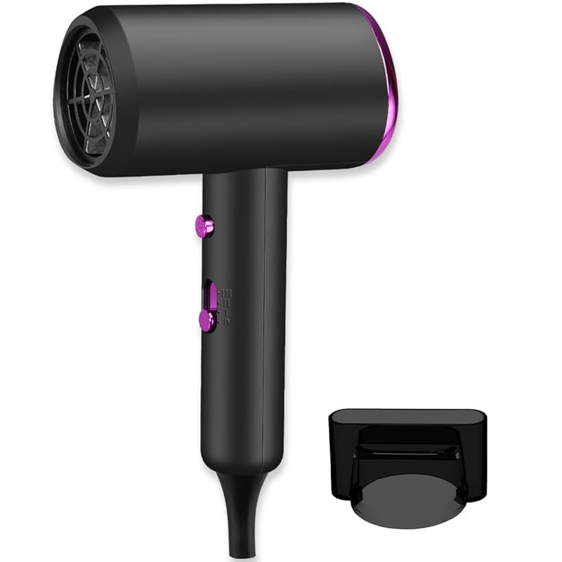 ドライヤー 大風量 ドライヤー 1200W 3段階調節可能 温風・冷風切り替え ノズル付き ヘアケア コンパクト 過熱保護 ミュート サロンレベル (黒) 0