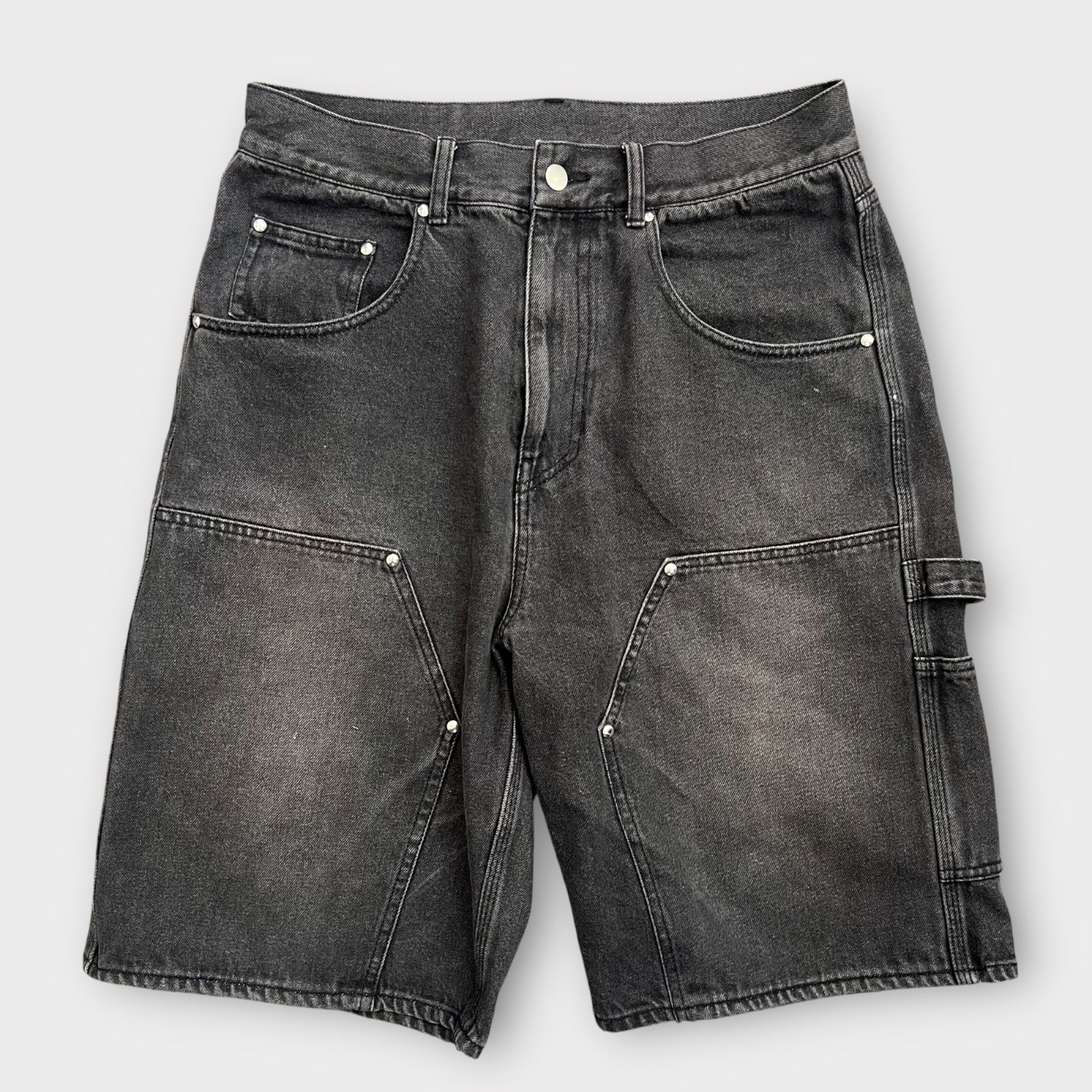【美品】BEAMS FUTUREARCHIVE BAGGYDENIMSHORTS Beams Future Archive Fade Double Knee Shorts 25SS ダブルニー