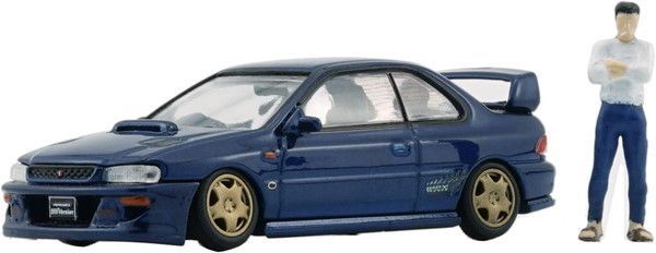 新品 BM CREATIONS 1/64 スバル インプレッサ WRX GC8 TYPE-R カスタム ID ブルー RHD フィギュア付 完成品ダイキャストミニカー 64B0077 [佐川急便]