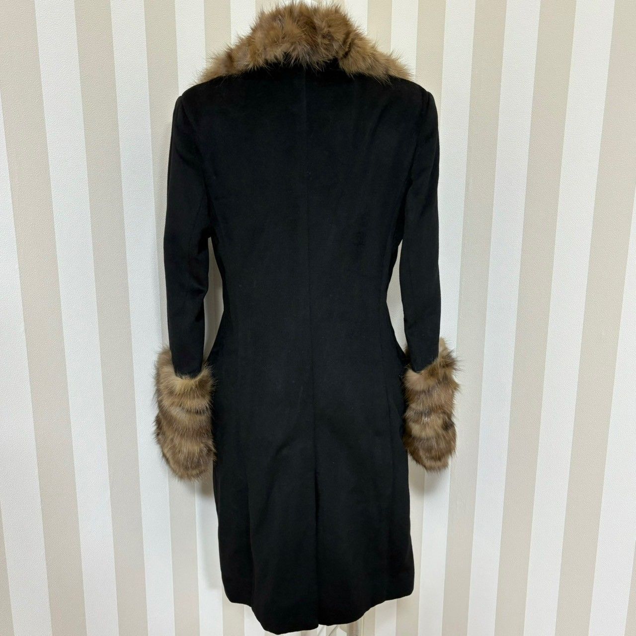 フェンディ　セーブルファーリバーシブルコート希少 ☆良品 FENDI フェンディ カシミヤ混 セーブルファー ウール