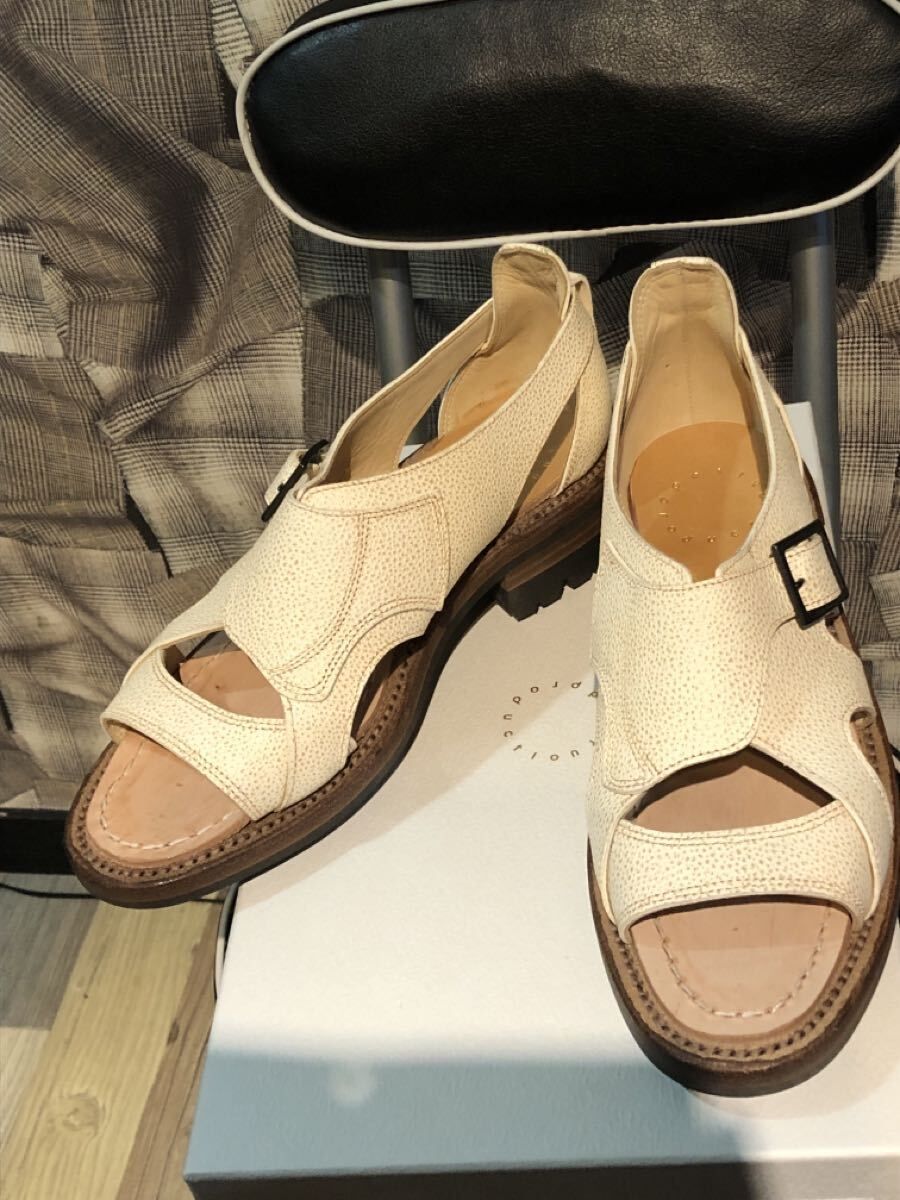 福岡 Post Production HUNT Sandals ポストプロダクションズ ハントサンダル スニーカー レザー ホワイト サイズ３ 1|2 HimejiKurozan FK