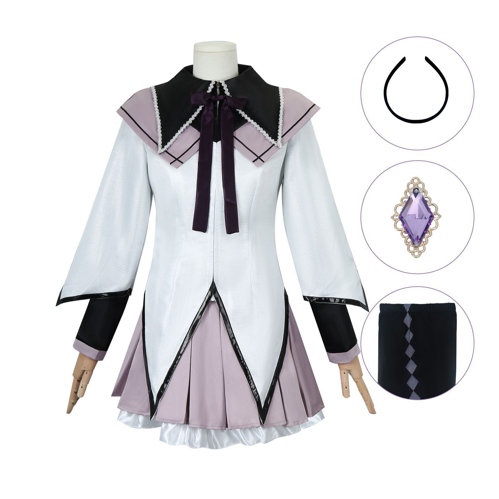 コスプレ衣装 魔法少女 戦闘服 鹿目円 暁美ほむら アニメ キャラクター 秋冬用 高品質 コスチューム M250124-61