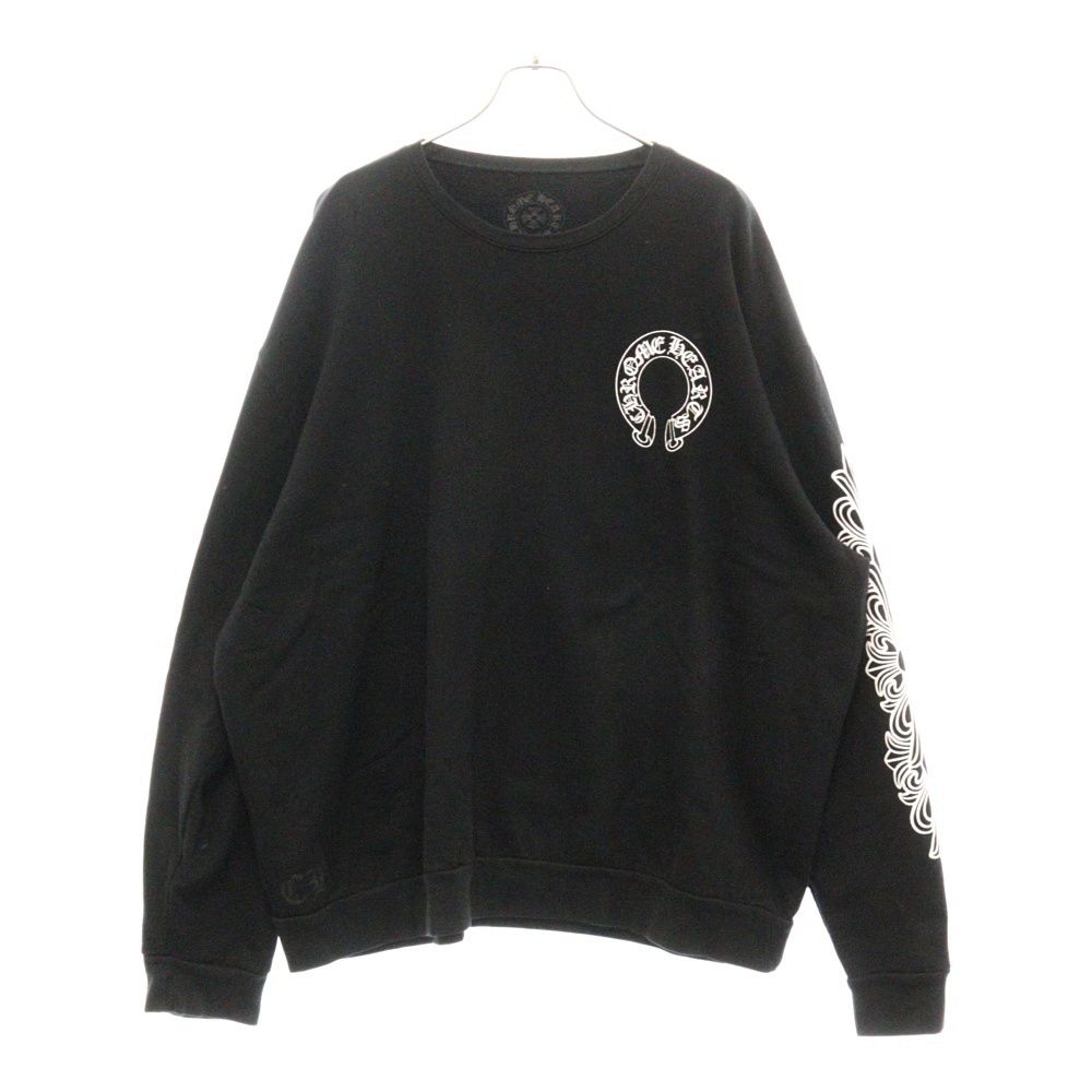 CHROME HEARTS (クロムハーツ) SWTSHRT PLVR バックホースシュー袖フローラルクロスプリントスウェットトレーナー ブラック -  メルカリ