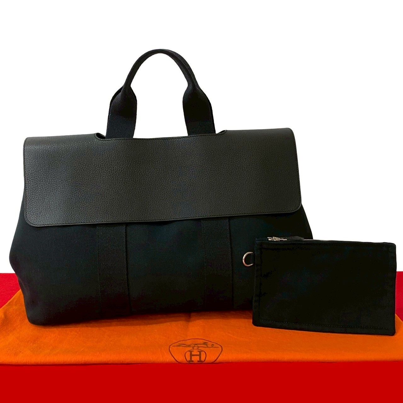 極美品！Hermes　エルメス　ヴァルパライソMM　ハンドバッグ　ブラック　袋付 極美品！HermesエルメスヴァルパライソMMハンドバッグブラック袋付