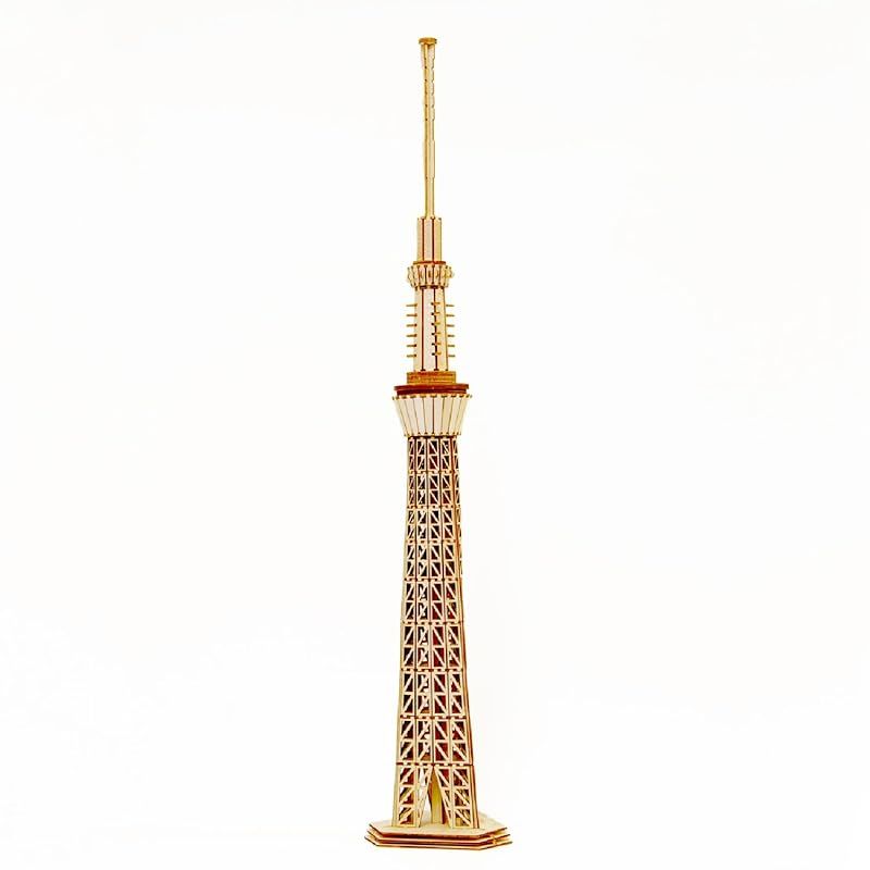 彡ki-gu-mi 東京スカイツリー - 小学生 から 大人 まで 楽しめる 木製 3D 立体パズル DIY 工作キット - 男の子 女の子 の 知育玩具 - 立体アート として 大人の プレゼント にも最適な ウッドパズル 1