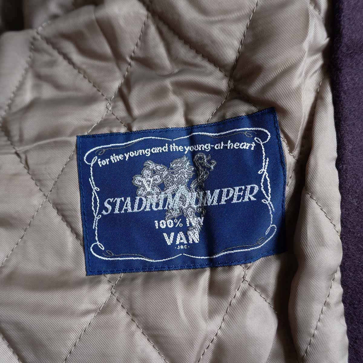 美品】 VAN JAC 【袖レザー スタジャン】L ヴァン ワッペン スタジアム  