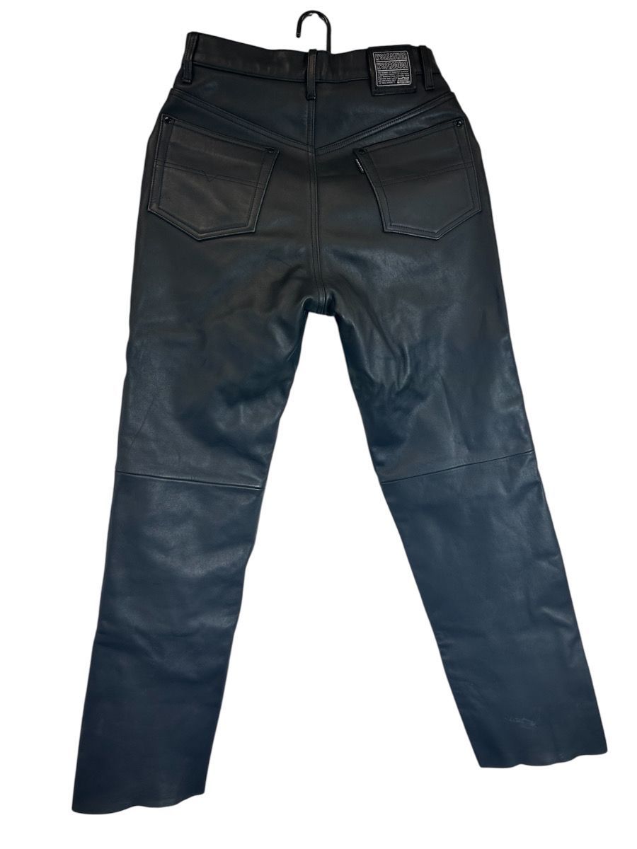 11537-062 KADOYA|カドヤ|レザーパンツ|サイズ31|牛革|韓国製|ブラック|バイクウェア|
