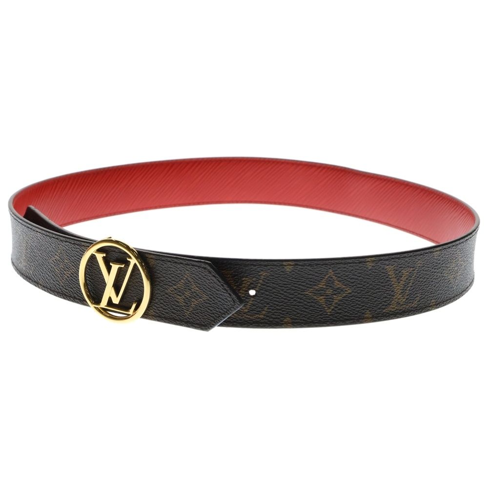 LOUIS VUITTON ルイヴィトン モノグラム サンチュール LVサークル エピ リバーシブル ベルト ブラウン ゴールド金具 32|80 M9935