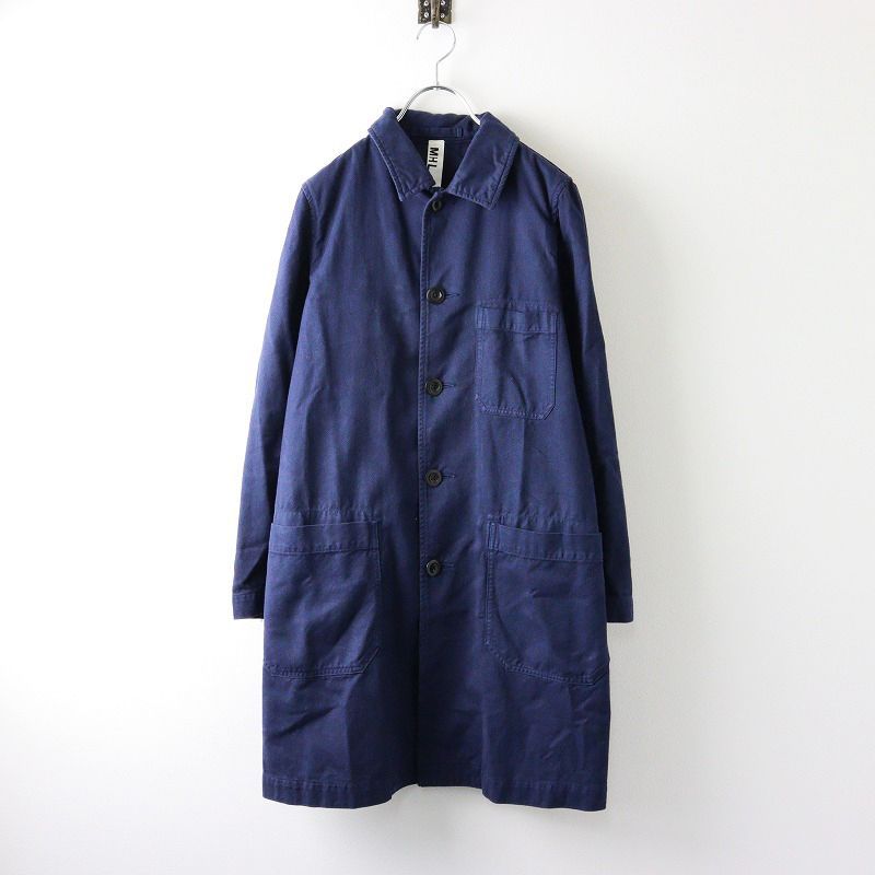 MHL ロングメルトンピーコート ネイビー MHL ウール100% メルトンコート