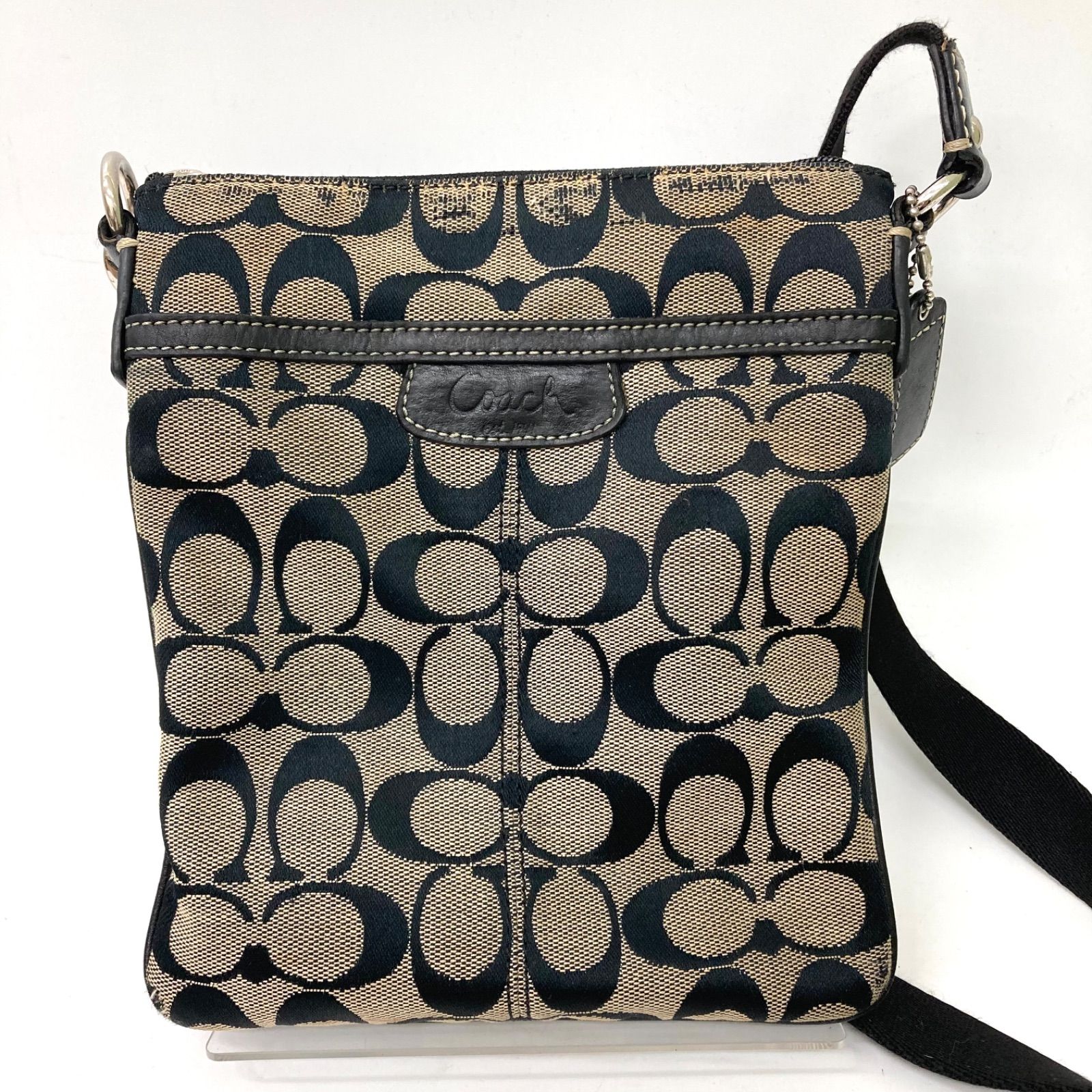 COACH】 コーチ ショルダーバッグ シグネチャー柄 黒系 ☆ - メルカリ