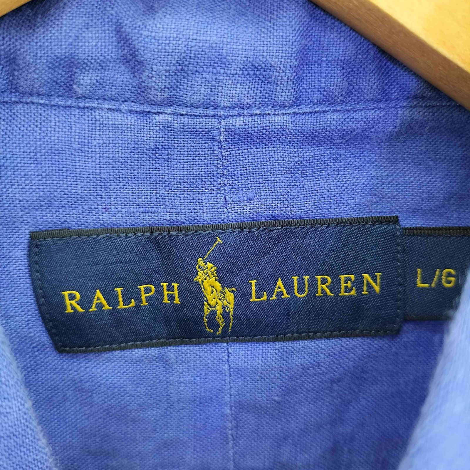 定番✨ラルフローレン リネン100% ポニー刺繍 ネイビー 長袖シャツ S ラルフローレン RALPH LAUREN フィリピン製 ポニー刺繍 リネン