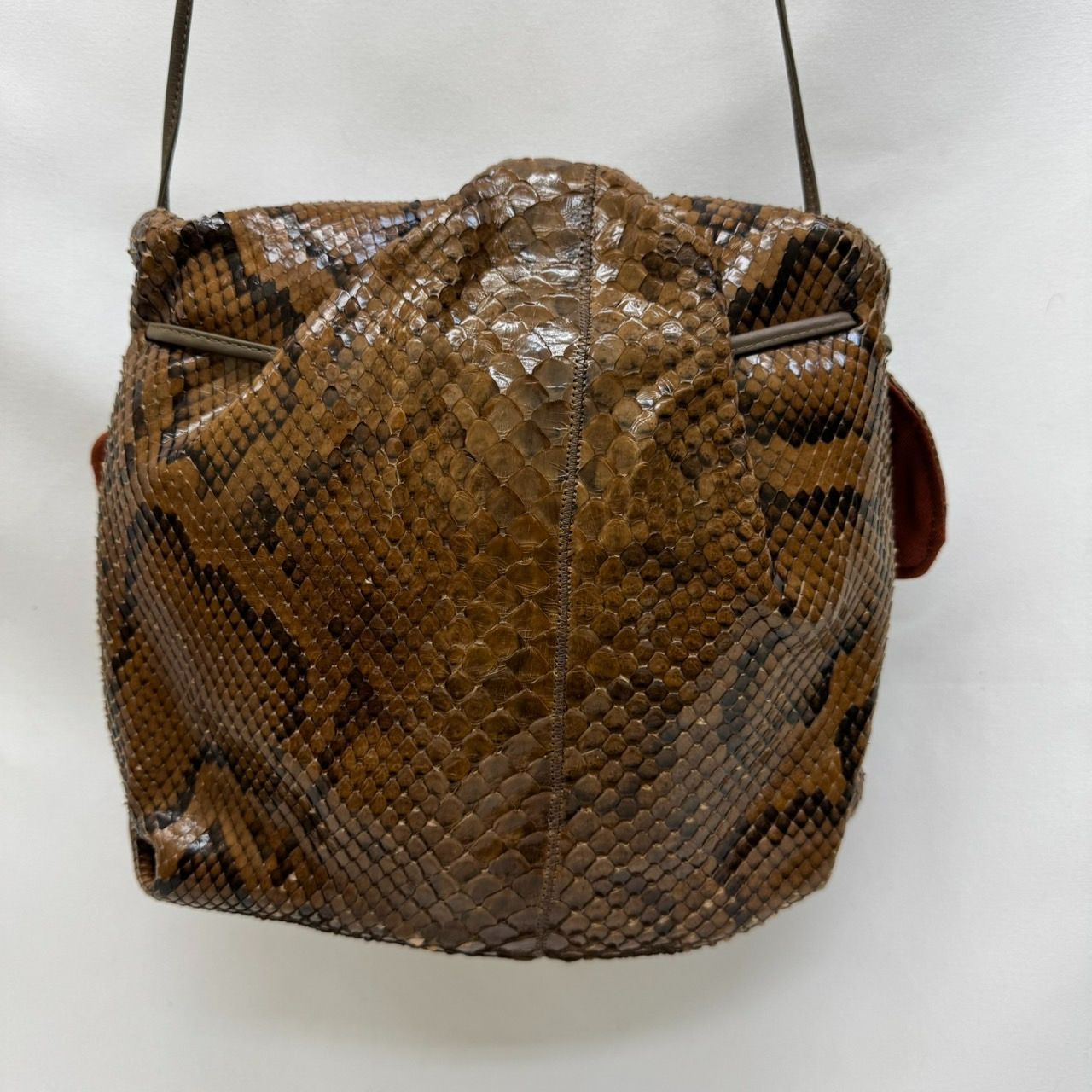K【中古】カルロス ファルチ Carlos Falchi パイソンレザー ショルダー 