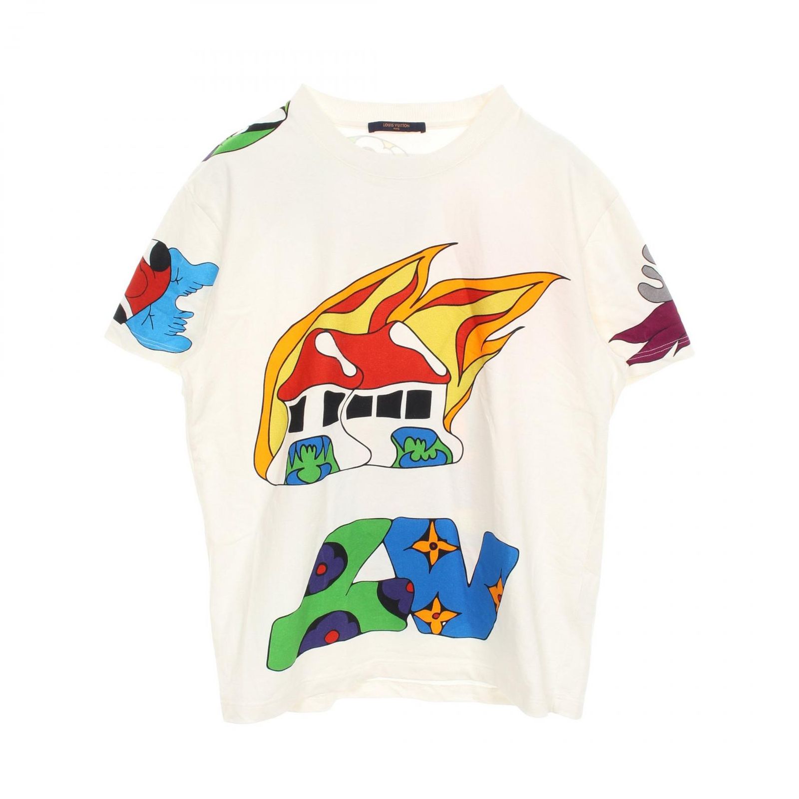 ルイ ヴィトン LOUIS VUITTON カットソー グラフィックプリント RM212 NPL HKY98W コットン Tシャツ メンズ Used A