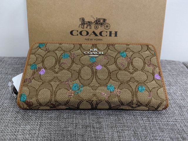 コーチ COACH 長財布 財布 アウトライン シグネチャー チェリー