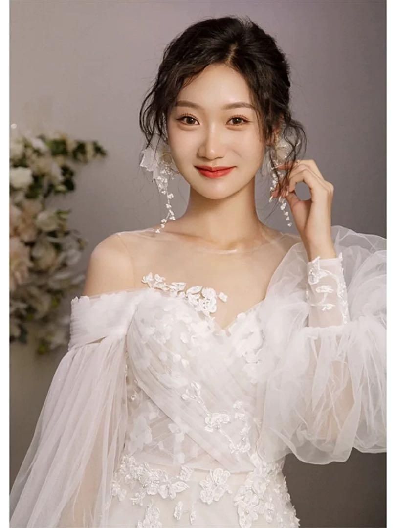華やかウェディングドレス 結婚式 袖可愛い魅力的デザイン 華やかウェディングドレス 結婚式 袖可愛い魅力的デザイン（東京