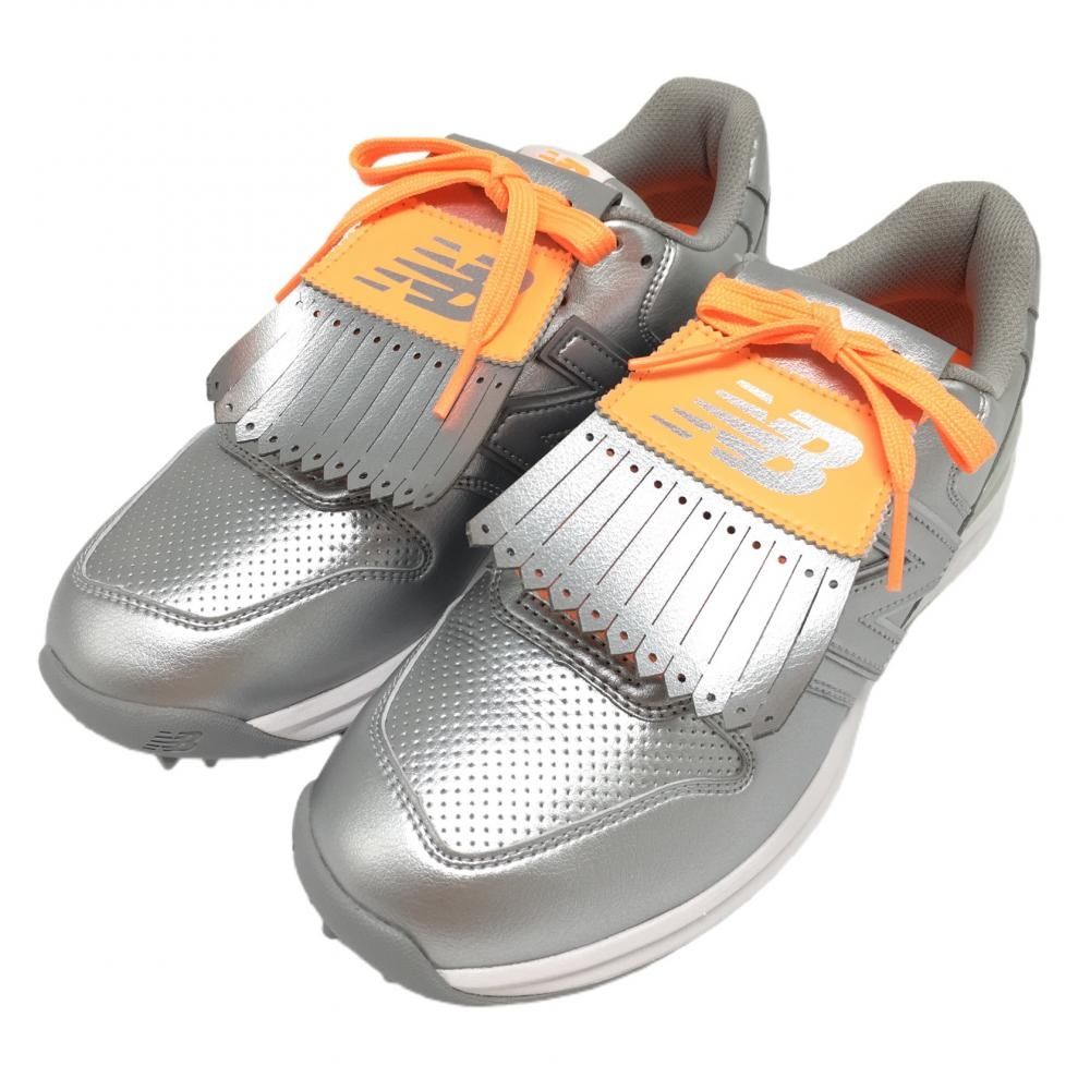 New Balance FOOT ゴルフシューズ シルバー/オレンジ25センチ New Balance FOOT ゴルフシューズ シルバー/オレンジ25センチ