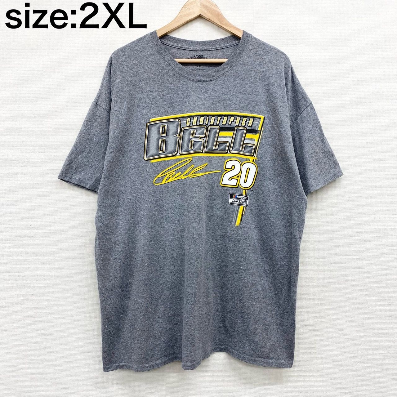 US古着 2021 NASCAR Tシャツ 半袖 レーシング 両面プリント 2XL グレー