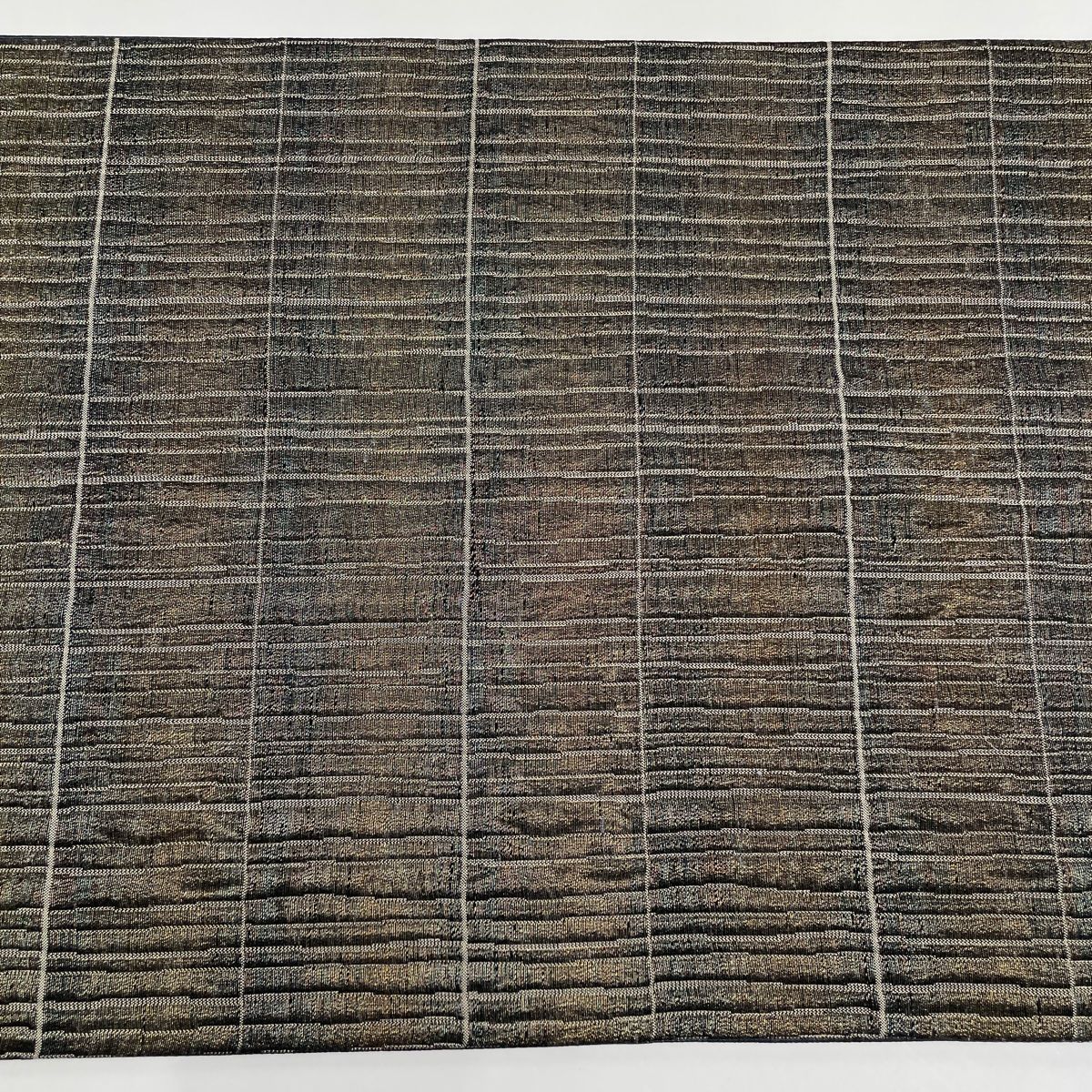 袋帯 美品 秀品 縞 金糸 茶緑色 六通 正絹 【中古】 No.269 着物 袋帯 美品 秀品 縞 金糸 茶緑色 六通 正絹 【中古】 No.269 着物