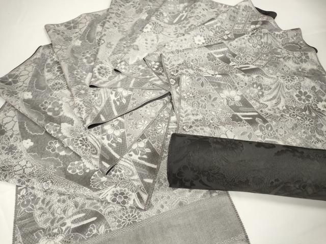 平和屋本店□極上 小紋 反物 着尺 三眠蚕絹 厄除干支紋意匠