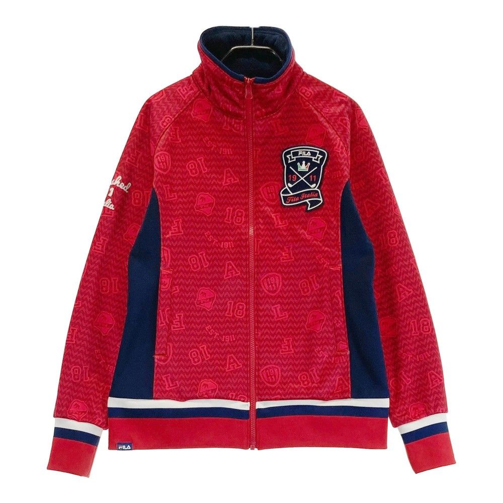 サイズ：M FILA GOLF フィラゴルフ 裏起毛 ジップジャケット 総柄