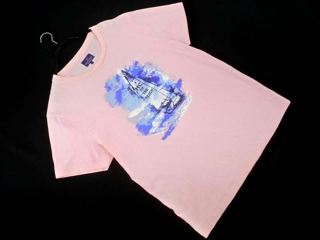 Henry Cotton's ヘンリーコットンズ プリント Tシャツ sizeL/ピンク ■◆ メンズ