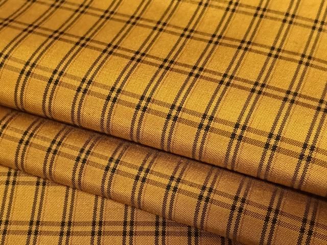 平和屋着物○本場黄八丈 平織 紬 格子 三越扱い 正絹 逸品 未使用  