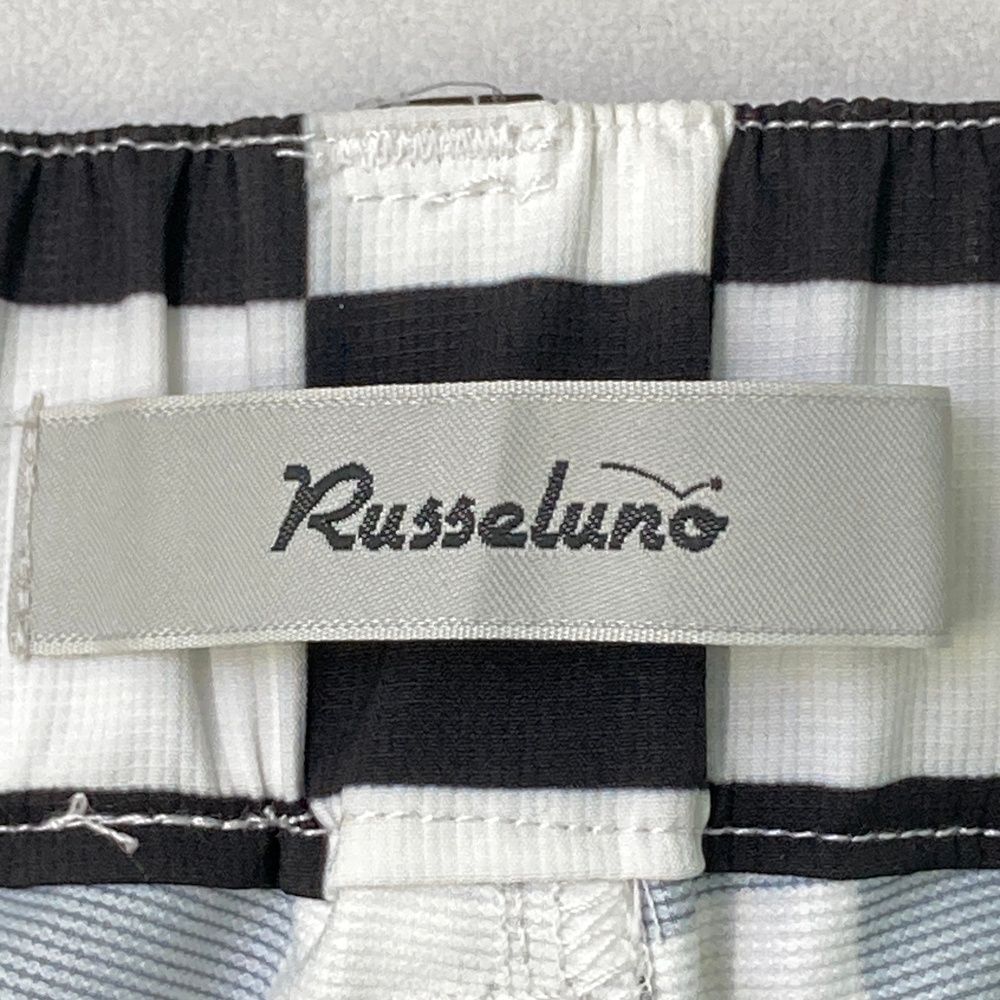 【値下げ④】Russeluno　ラッセルノ 黒 ハーフパンツ ロゴ付き Russeluno ラッセルノ Golf ストレッチ メッシュポケットハーフ