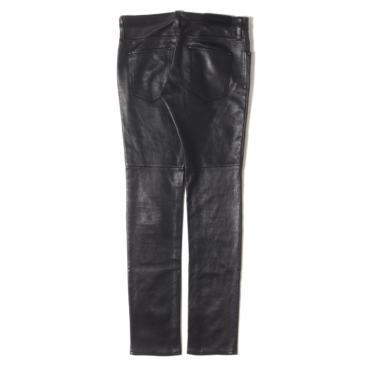 LES HOMMES 5351プールオム パンツ ブラック 黒 サイズ 2 ラムスキンレザー 5ポケットパンツ ボトムス ズボン メンズ