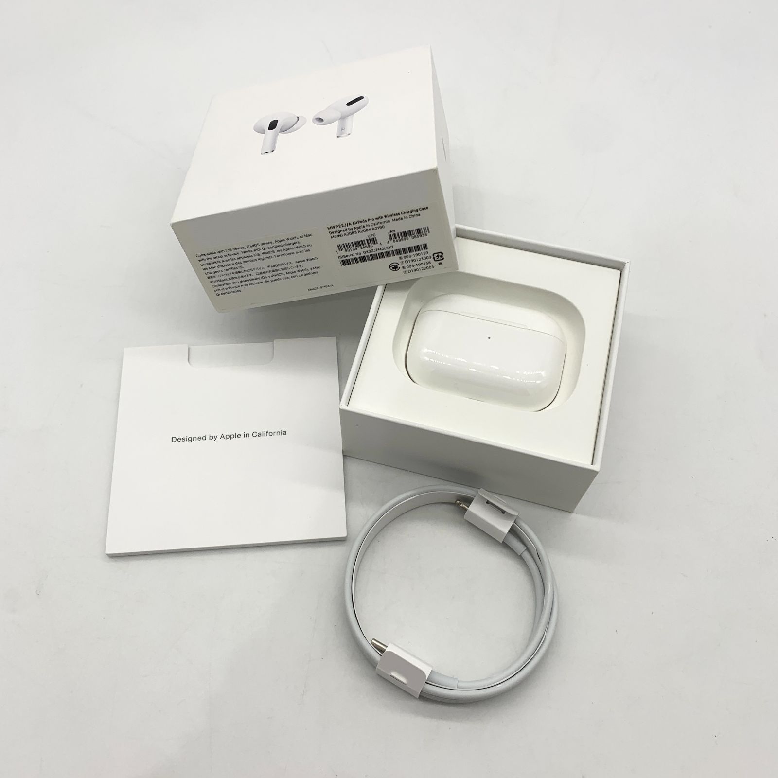 ▽【動作確認済み】Apple AirPods Pro MWP22J/A ワイヤレスイヤホン 箱