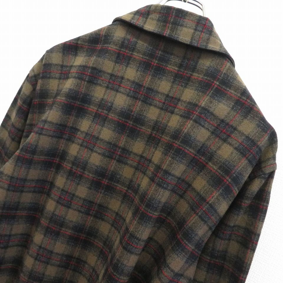 ペンドルトン　６０年代　ウールジャケット　チェック柄　ブラウン　美品 50年代 50s ペンドルトン 赤 レッド 開襟 長袖│ヴィテージ古着