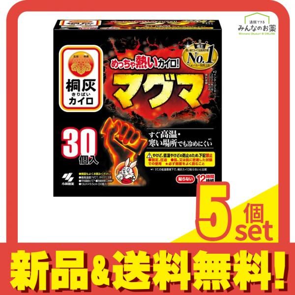 桐灰カイロ マグマ 貼らないタイプ レギュラー 12時間持続 30個入 5個セット