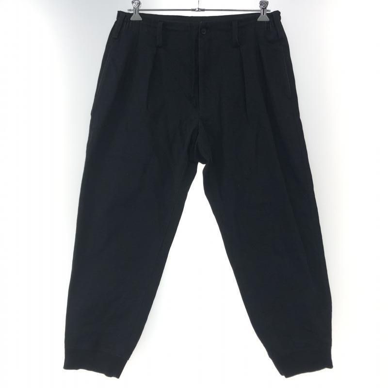 中古】Yohji Yamamoto ダブルステッチゴムパンツ 3 ブラック ヨウジ 