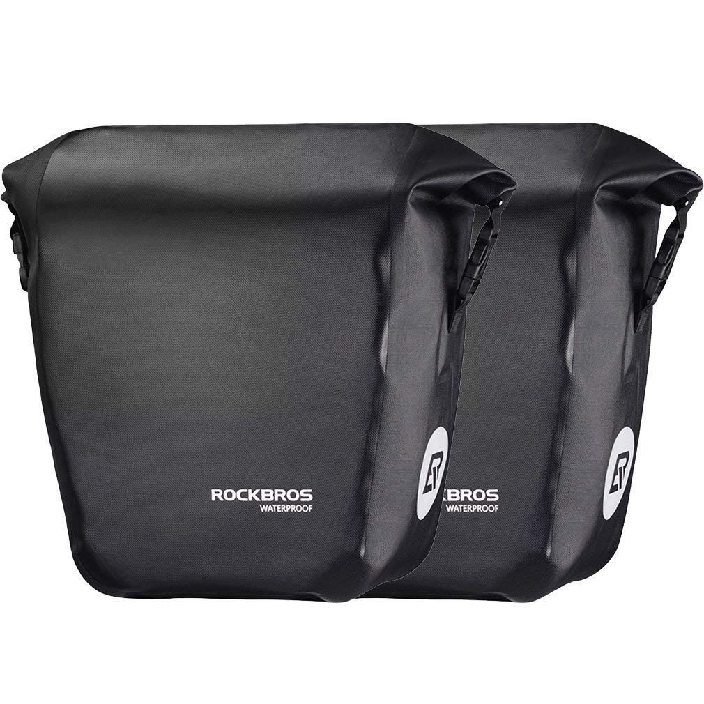 Color ブラック ROCKBROS ロックブロス 自転車リアバッグ 防水 ショルダーバッグ セット パニアバッグ 大容量 キャリアバッグ
